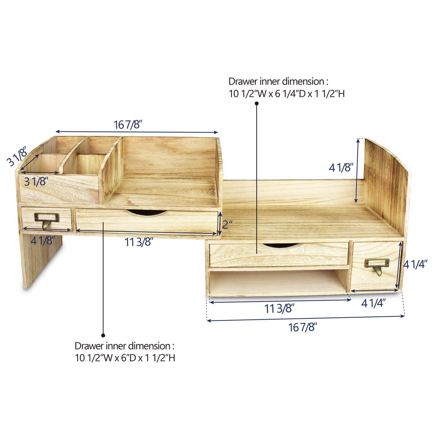 Ikee Design® Large Adjustable Wooden Desktop Organizer