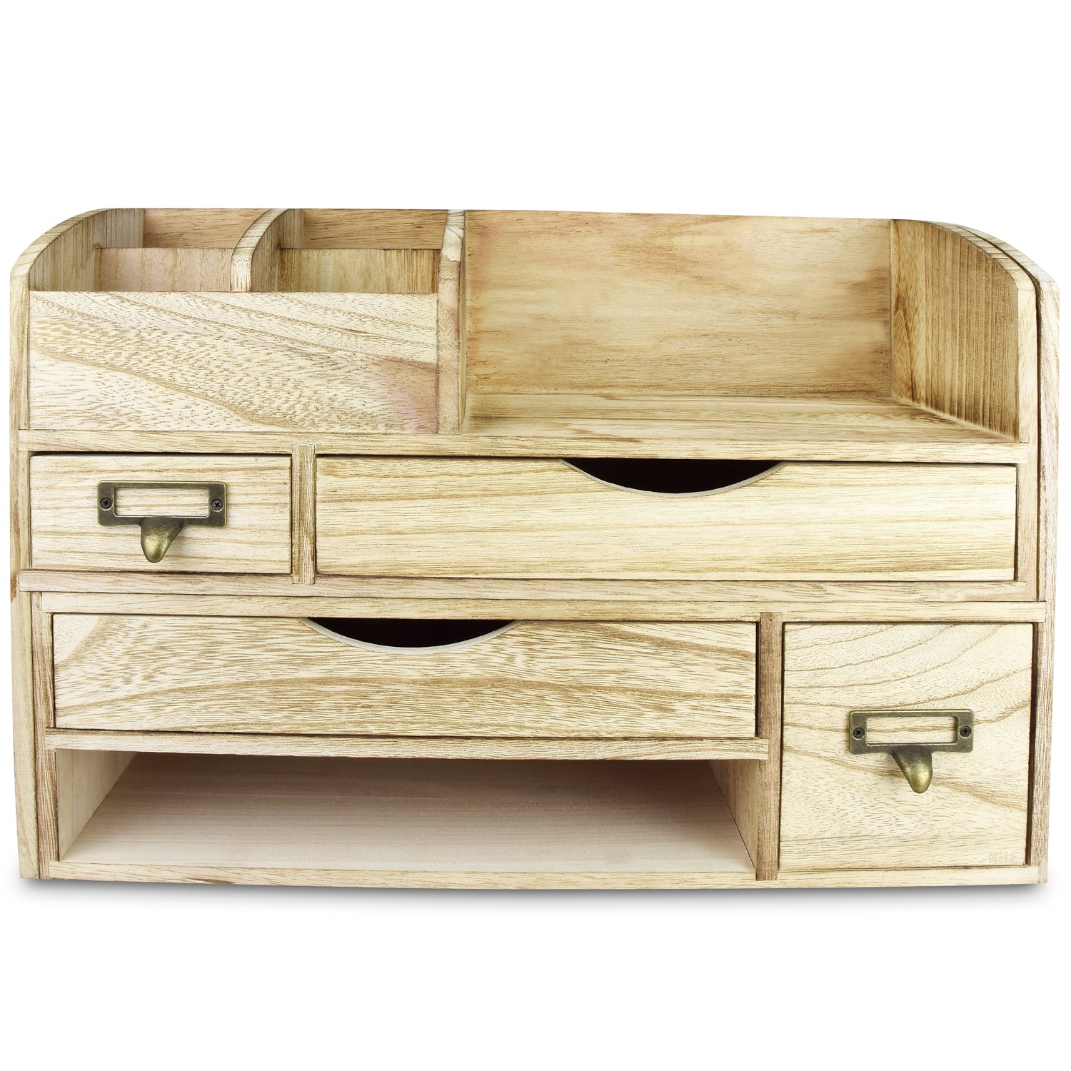 IKEE DESIGN®: Natural Wood Color Wood Desktop Organizer Drawer Set