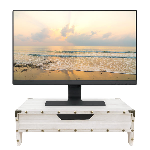 Ikee Design®Monitor Stand with Pull Out Drawers and 3 Compartments