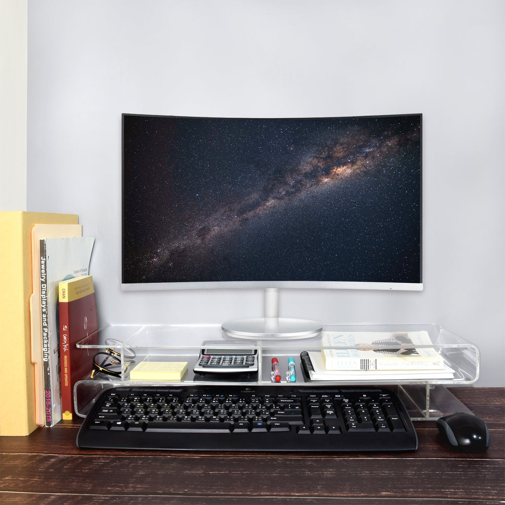 IKEE DESIGN®: Acrylic Monitor Stand Holder Personal Computer Rack