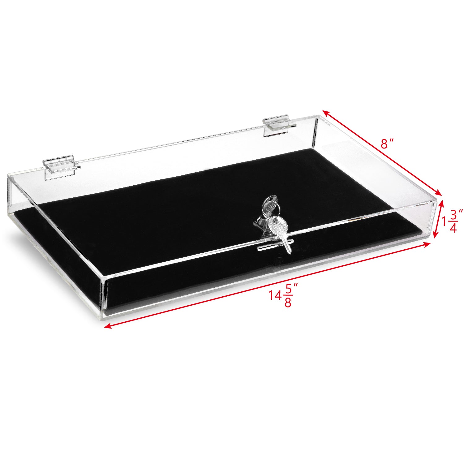 Ikee Design® Acrylic Marketing Holder Locking Showcase Box Display Tray for Watches Jewelry Collector Knives with a Key