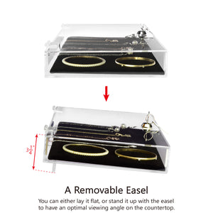 Ikee Design® Acrylic Marketing Holder Locking Showcase Box Display Tray for Watches Jewelry Collector Knives with a Key