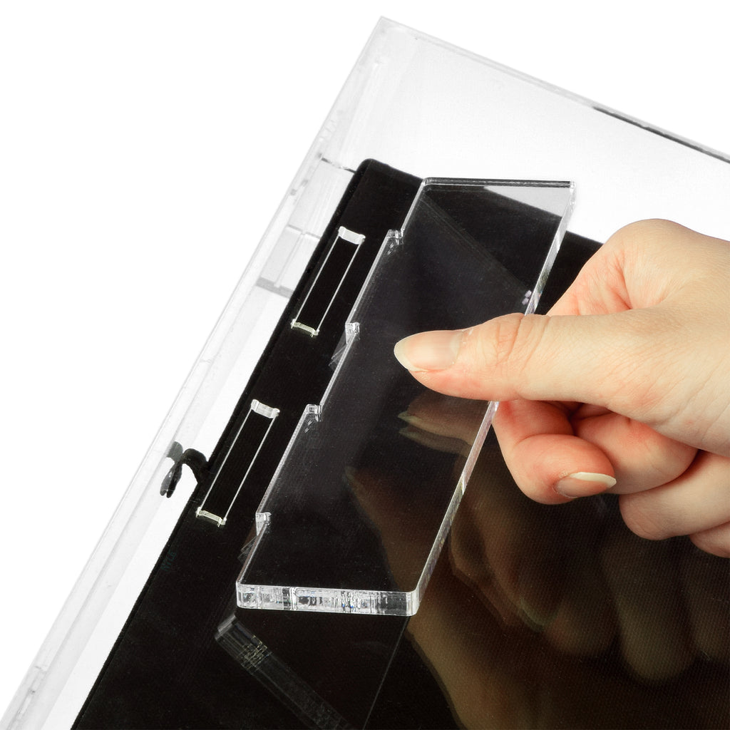 Ikee Design® Acrylic Marketing Holder Locking Showcase Box Display Tray for Watches Jewelry Collector Knives with a Key