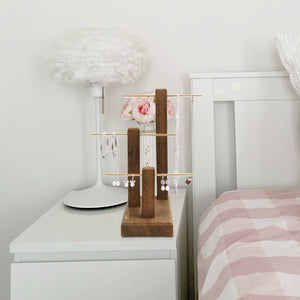 Ikee Design®  3-Tiers Wooden Sliver Aluminum Poles Jewelry Display Stand