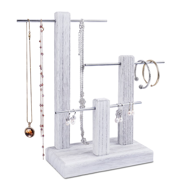 3 Tier Solid Wood Bracelet Jewelry Display Rack With Removable Bars /  Wooden Bracelet Holder Craft Show Display Trade Show Boutique / BR014 -   New Zealand