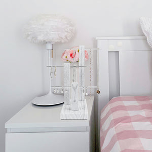Ikee Design®  3-Tiers Wooden Sliver Aluminum Poles Jewelry Display Stand