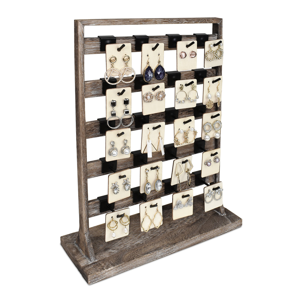 Ikee Design® Wooden jewelry rack with 20 hooks