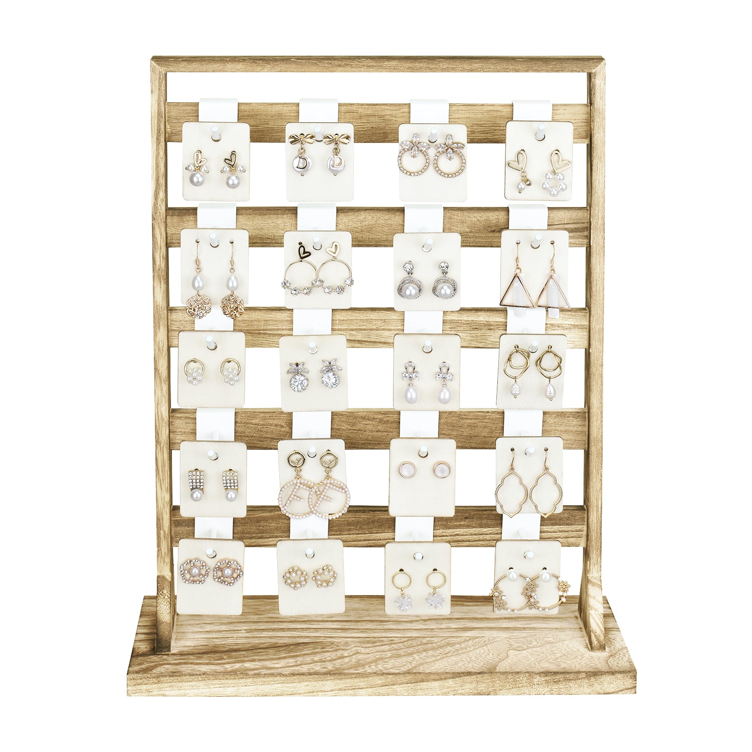 Ikee Design® Wooden jewelry rack with 20 hooks