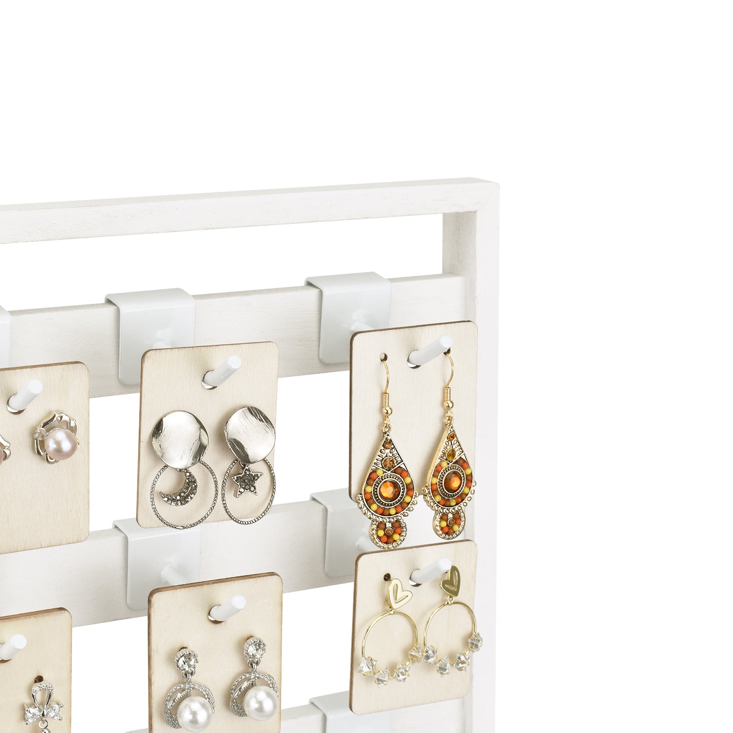 Ikee Design® Wooden jewelry rack with 20 hooks