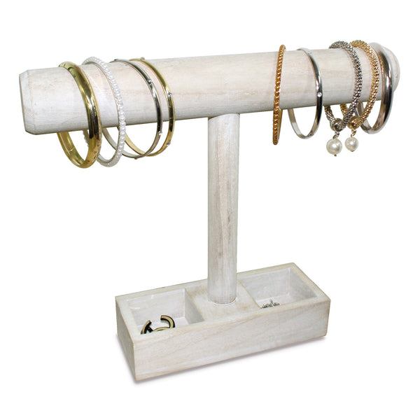 IRIIJANE 3-Tier Bracelet Holder Stand Display Wooden T-Bar Bracelets Holder  Organizer for Displays, Storage Stand Tower for Bangle