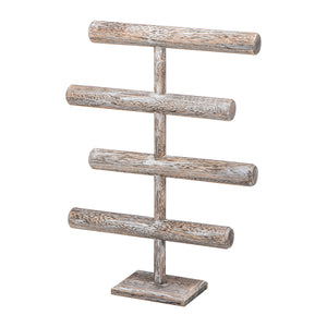 Ikee Design®Wooden Brown 4-Tier T-bar Jewelry Display Stand