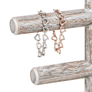 Ikee Design®Wooden Brown 4-Tier T-bar Jewelry Display Stand