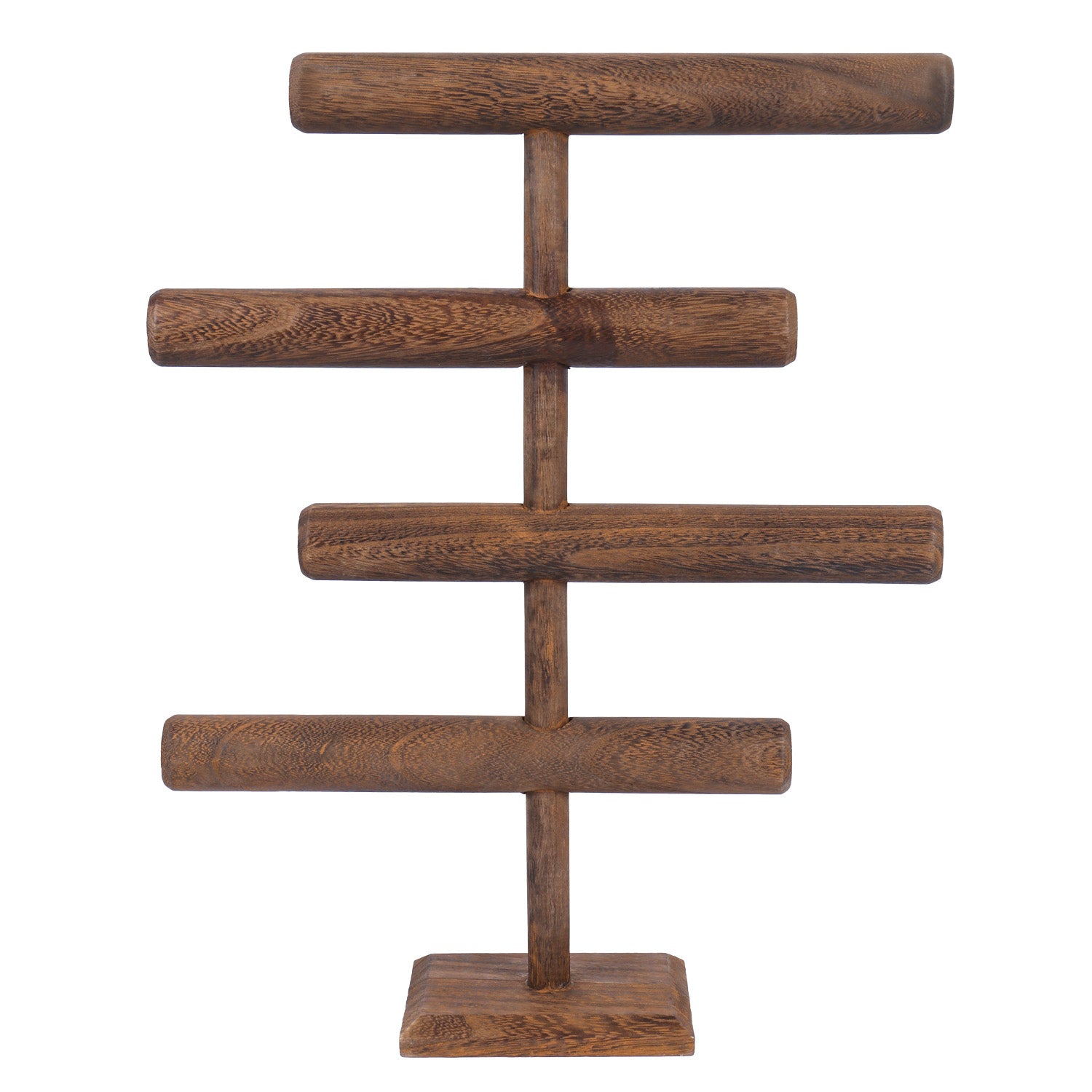 Ikee Design®Wooden Brown 4-Tier T-bar Jewelry Display Stand