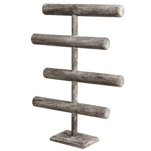 Ikee Design®Wooden Brown 4-Tier T-bar Jewelry Display Stand