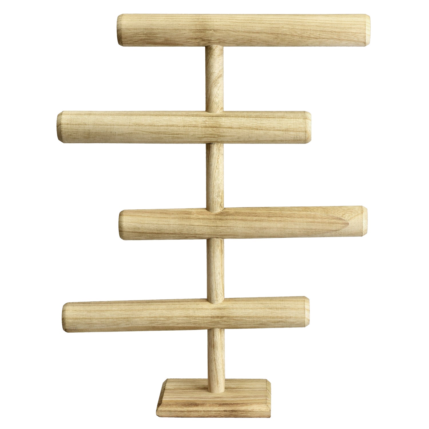 Ikee Design®Wooden Brown 4-Tier T-bar Jewelry Display Stand
