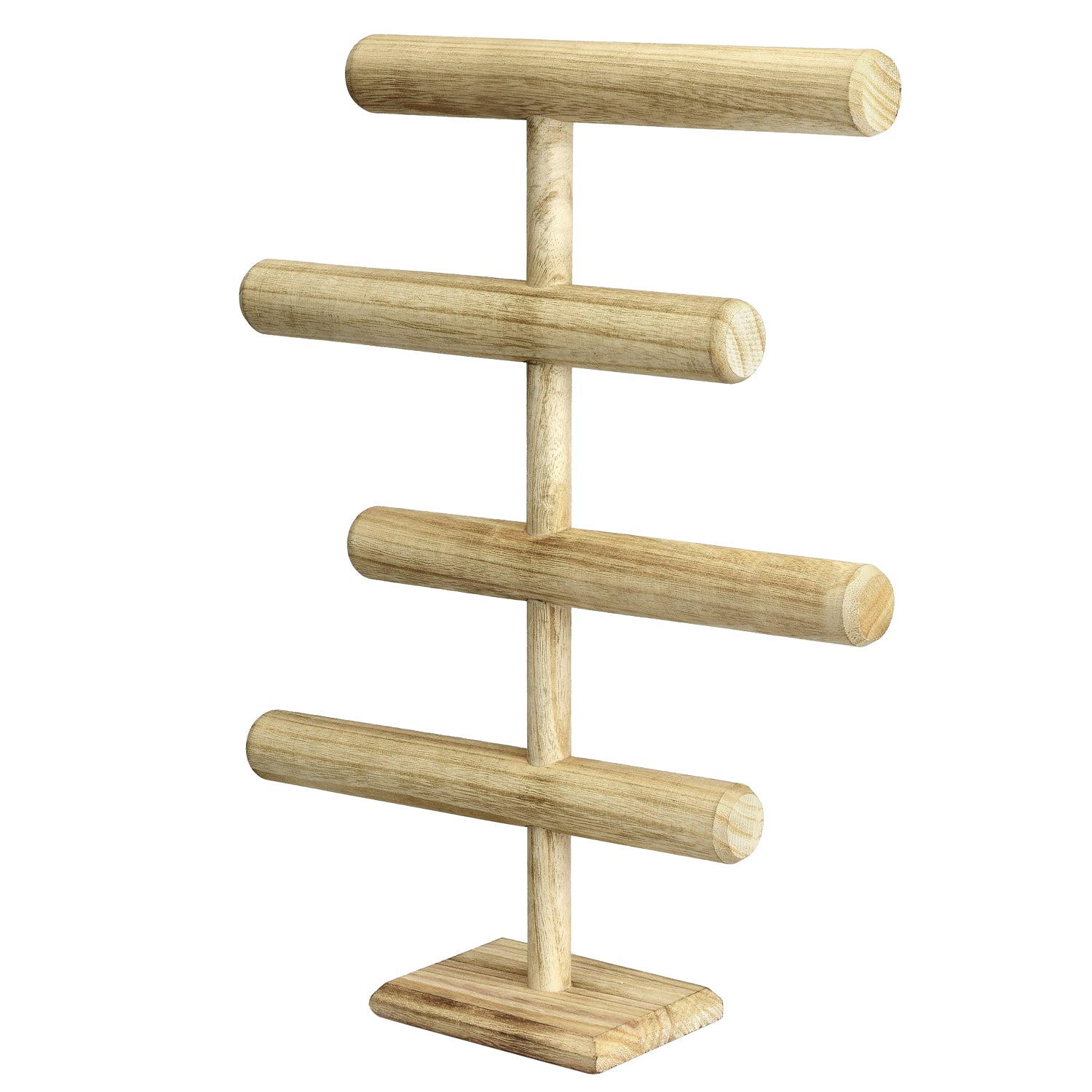 Ikee Design®Wooden Brown 4-Tier T-bar Jewelry Display Stand