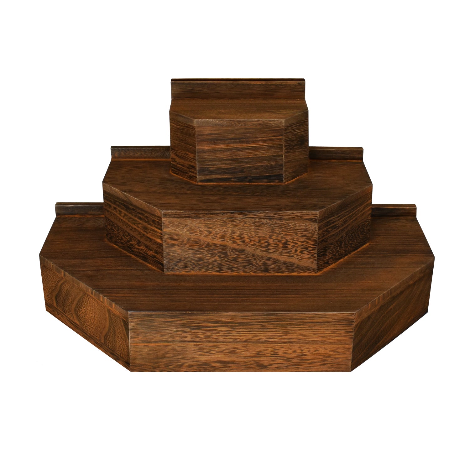 Ikee Design® 3-Tier Brown Color Wood Stair Step Shelf Step Display Risers