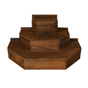 Ikee Design® 3-Tier Brown Color Wood Stair Step Shelf Step Display Risers