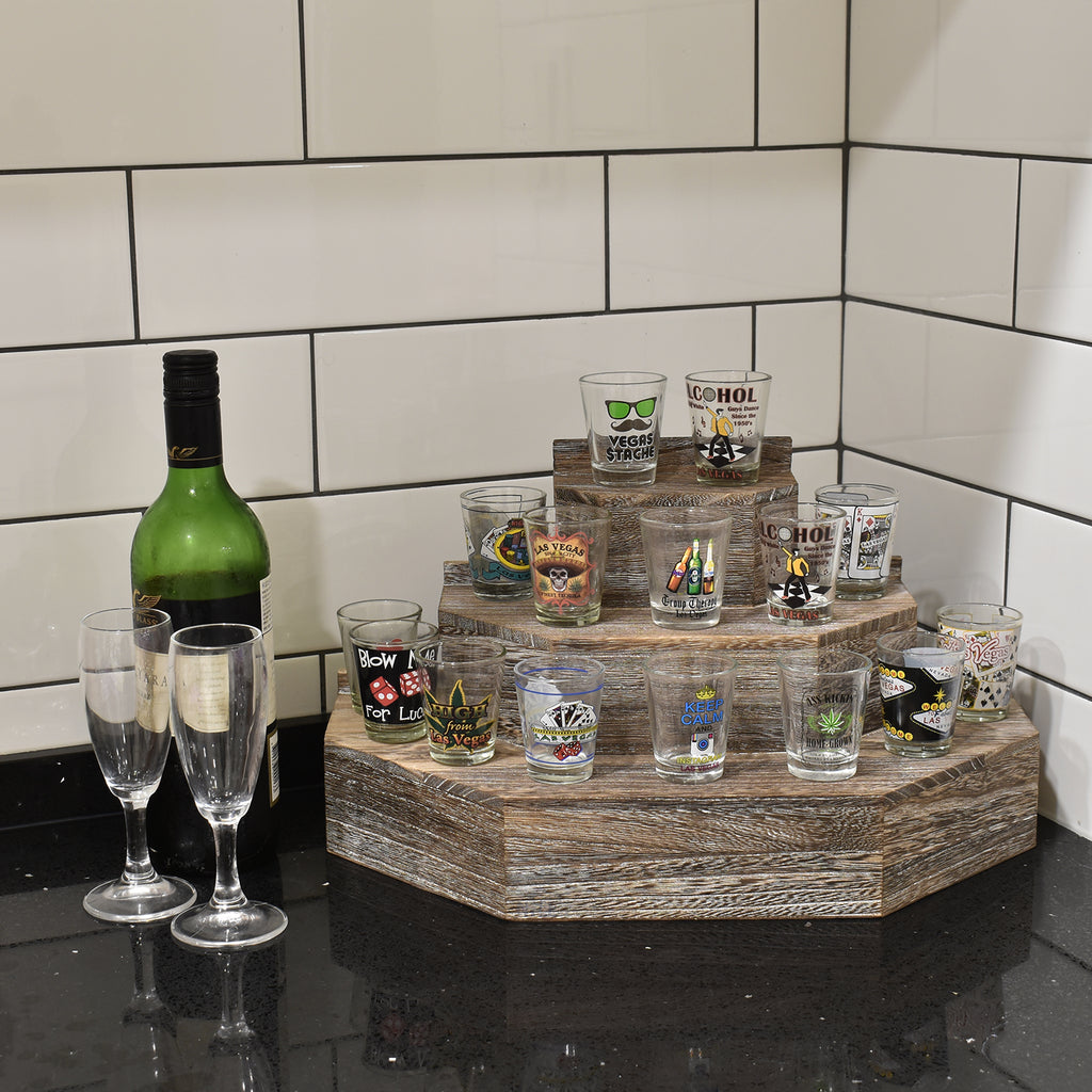 Ikee Design® 3-Tier Brown Color Wood Stair Step Shelf Display Risers