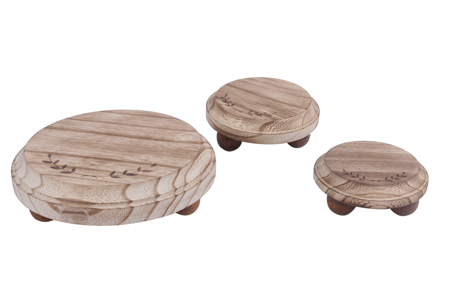 Ikee Design® 3Pcs Set Wood Stackable Display Riser Stands