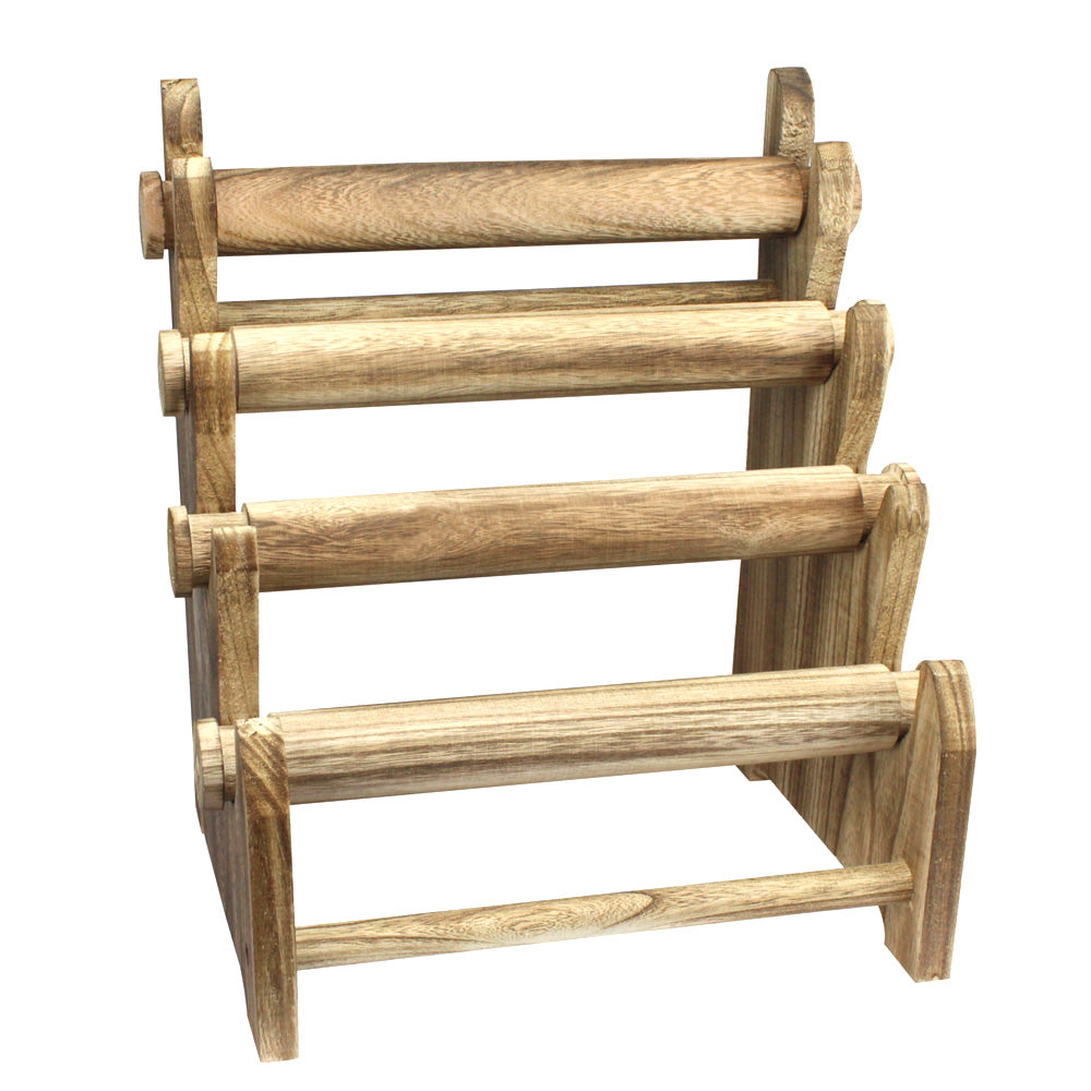 Ikee Design® Antique Wooden 4 Tier Bar Bracelet bangle holder Display