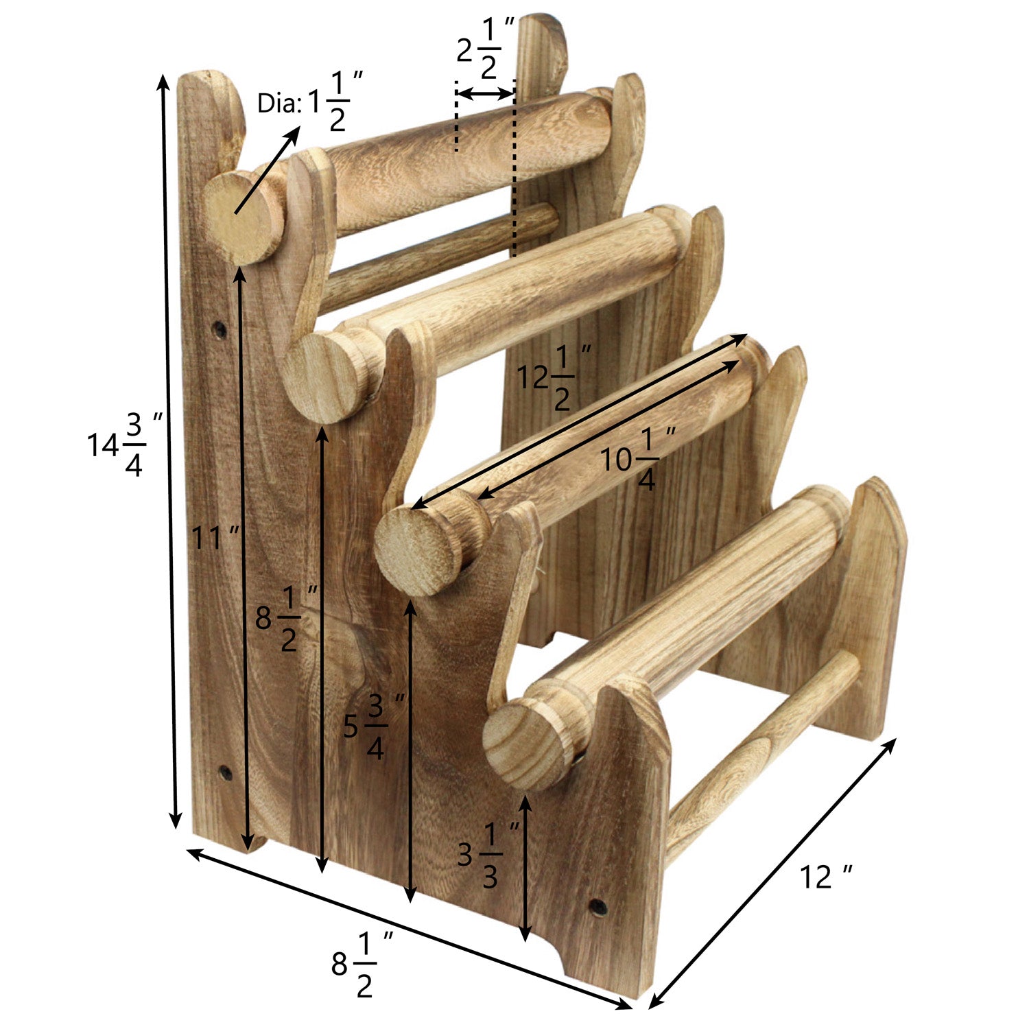 3-Tier Wooden Bracelet Stand