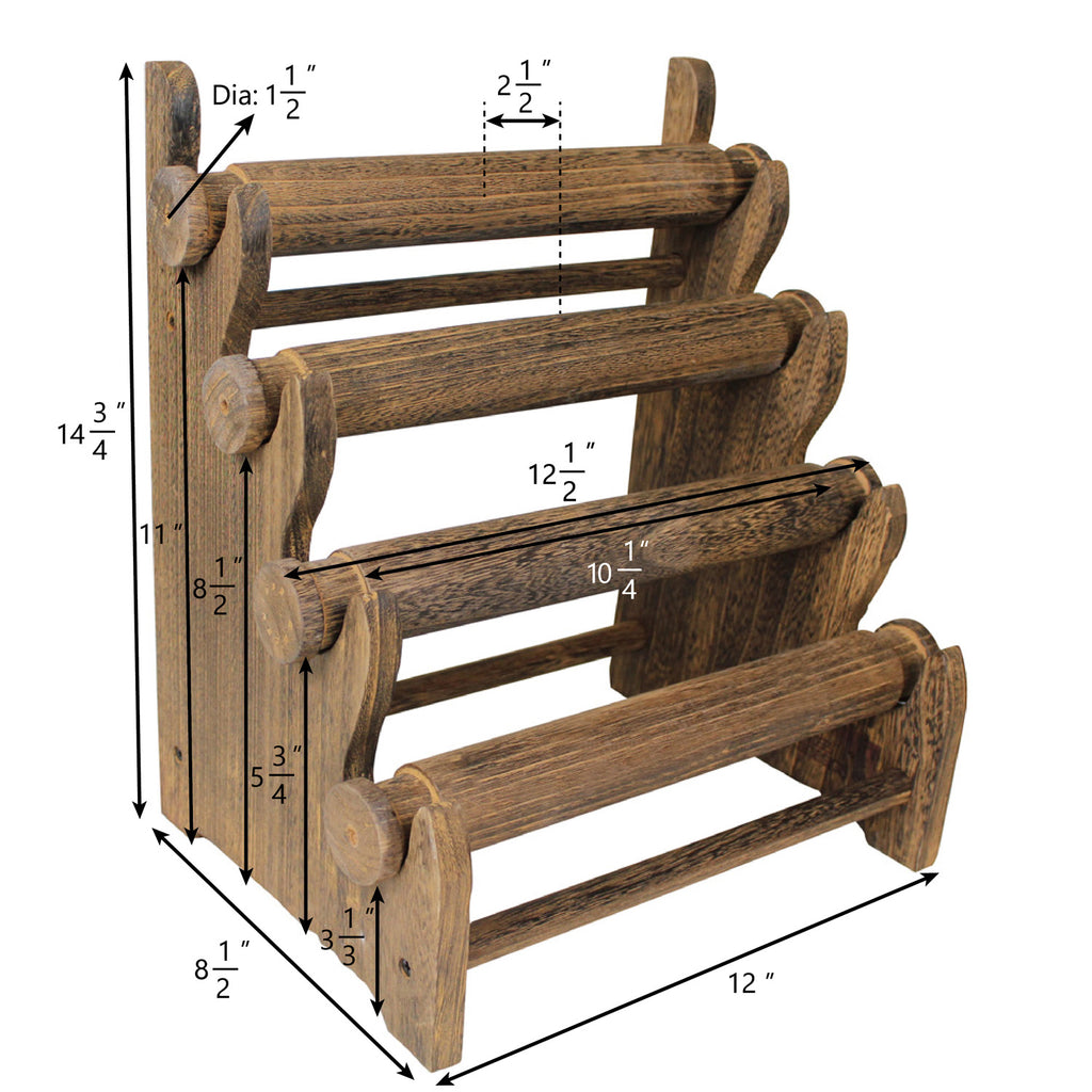 Ikee Design® Antique Wooden 4 Tier Bar Bracelet bangle holder Display