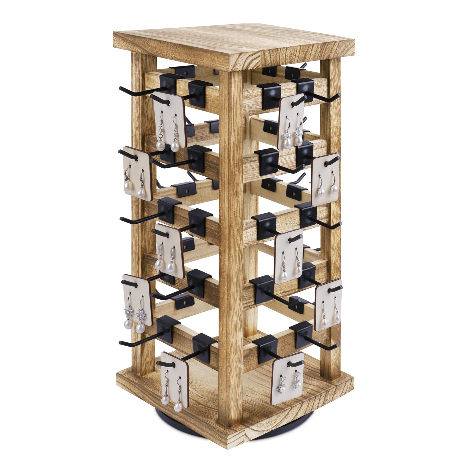 Ikee Design® Wood Rotating Jewelry Storage Display
