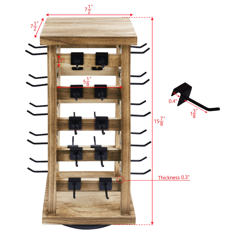 Ikee Design® Wood Rotating Jewelry Storage Display