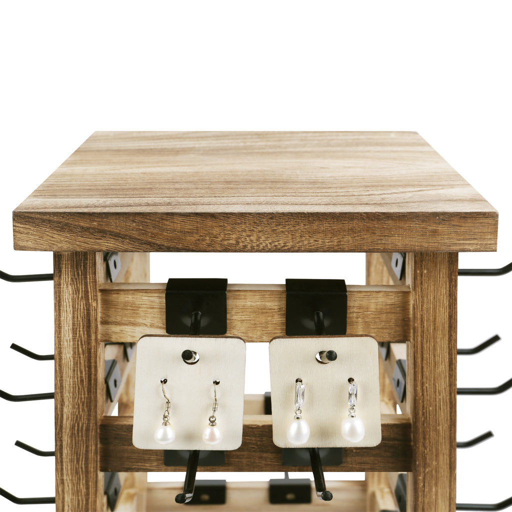 Ikee Design® Wood Rotating Jewelry Storage Display
