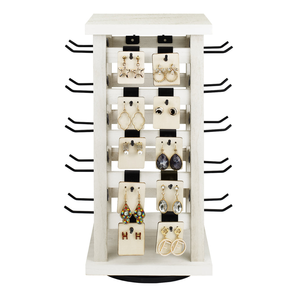 Ikee Design® Wood Rotating Jewelry Storage Display