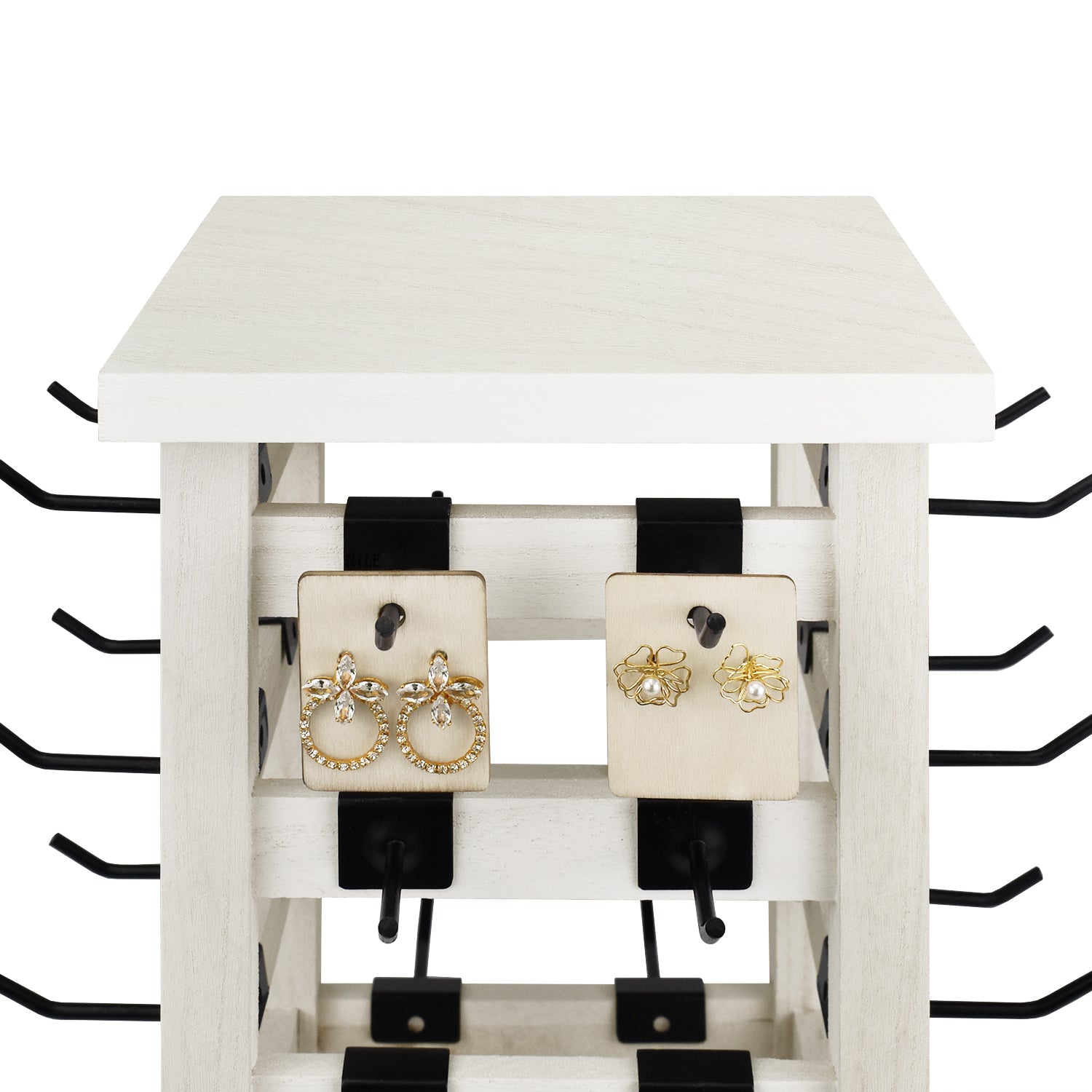 Ikee Design® Wood Rotating Jewelry Storage Display
