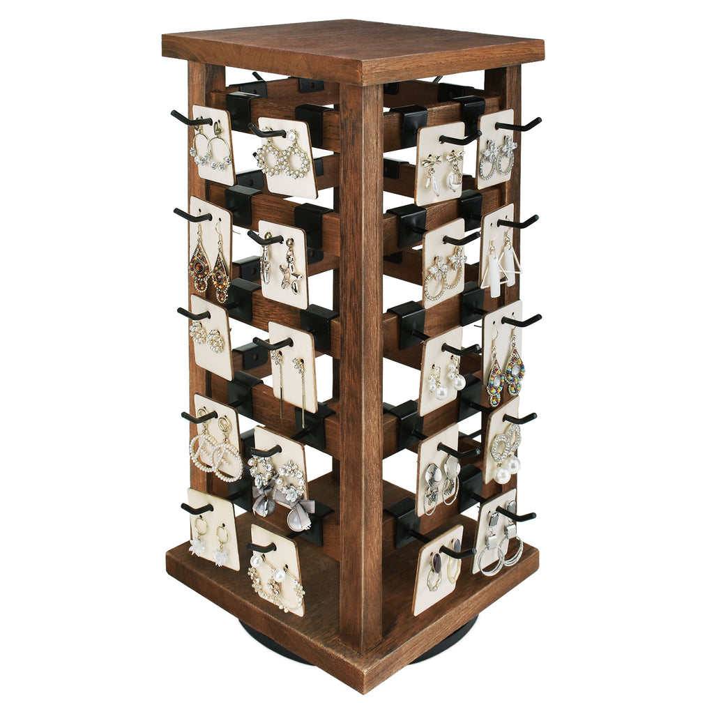 Ikee Design® Wood Rotating Jewelry Storage Display