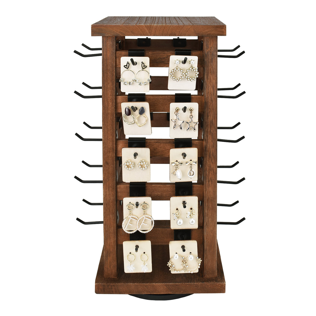 Ikee Design® Wood Rotating Jewelry Storage Display