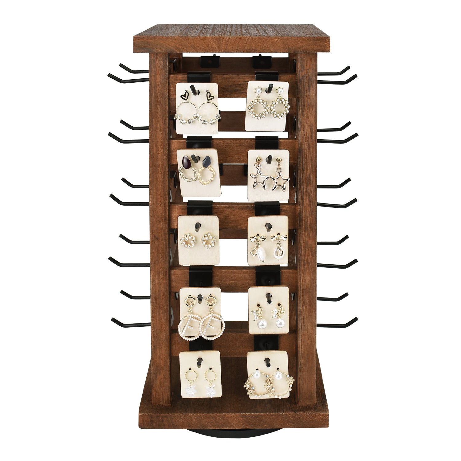 Ikee Design Wood Rotating Jewelry Storage Display