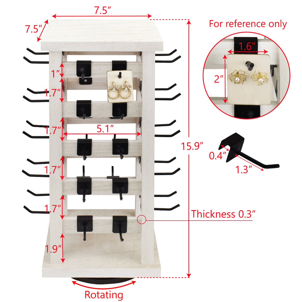 Ikee Design® Wood Rotating Jewelry Storage Display