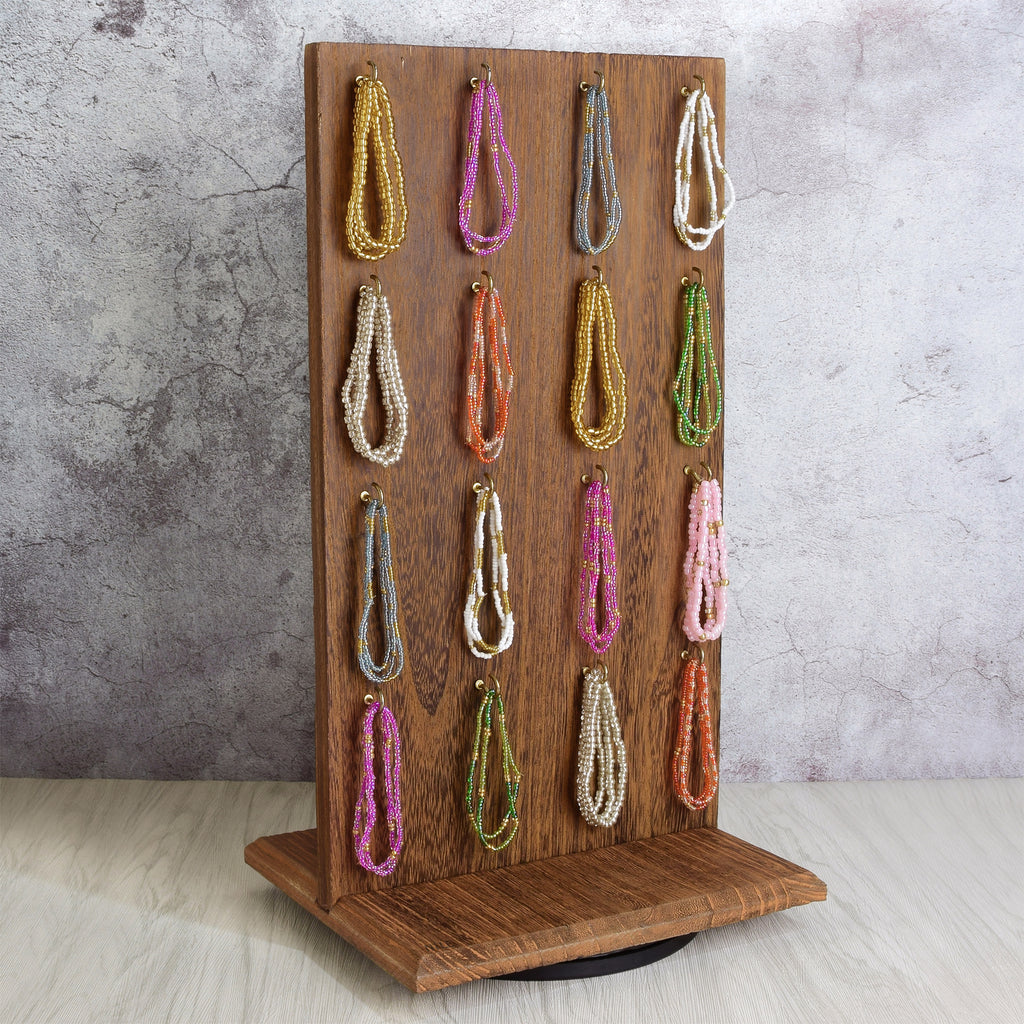 Jewelry Organizer Wall Hanging 32 Hook, Necklace Earring Organizer,  Necklace Hanger, Jewelry Storage, Bracelet Holder-Natural