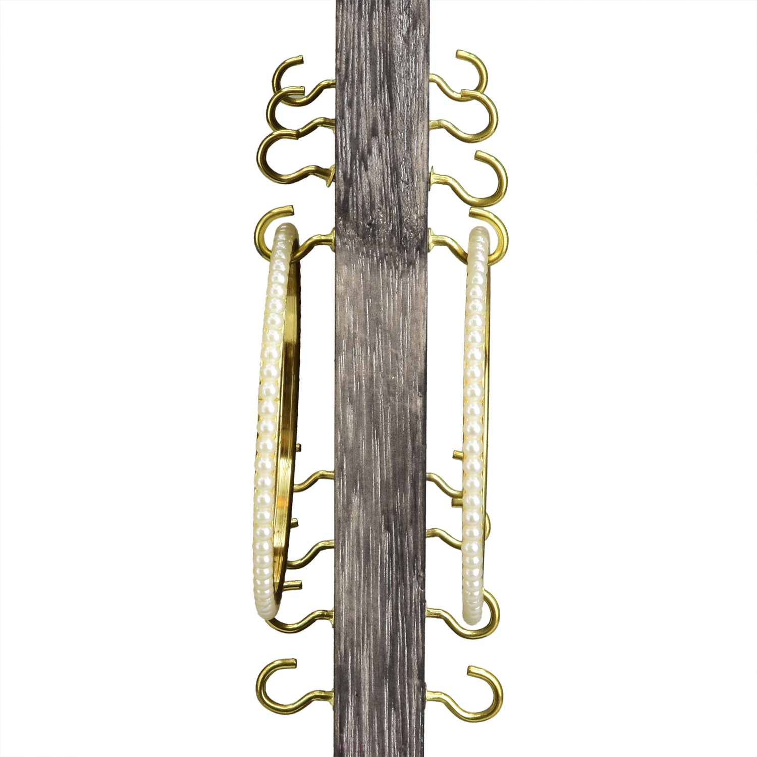 #WD5062 Two-Sided Wooden Jewelry Display Stand with 32 Hooks