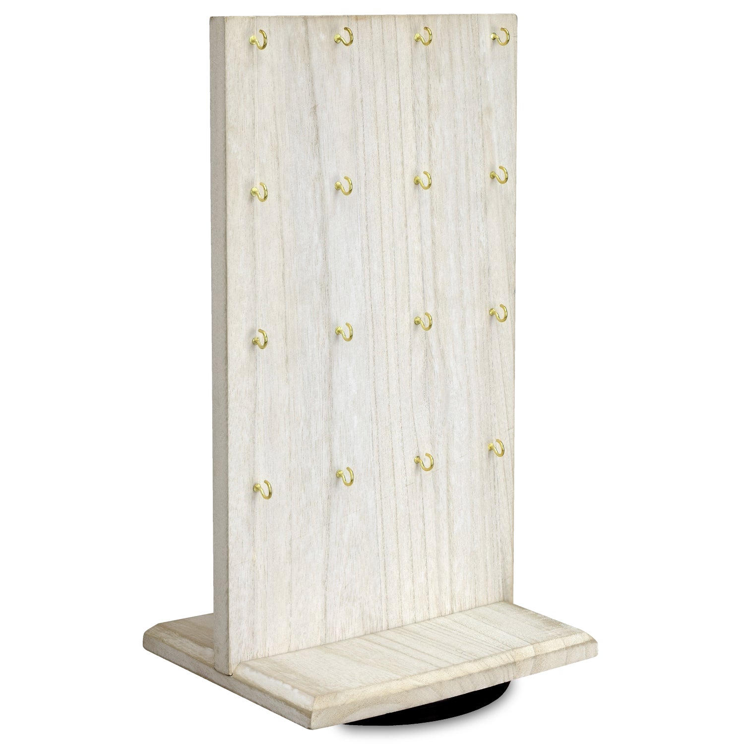 #WD5062 Two-Sided Wooden Jewelry Display Stand with 32 Hooks