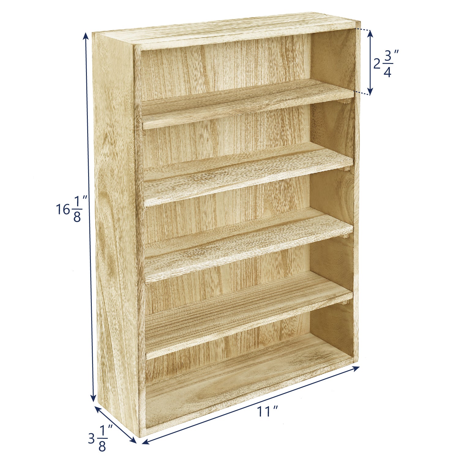 Ikee Design Wall-Mounted or Freestanding Wooden display 5-Shelf Rack