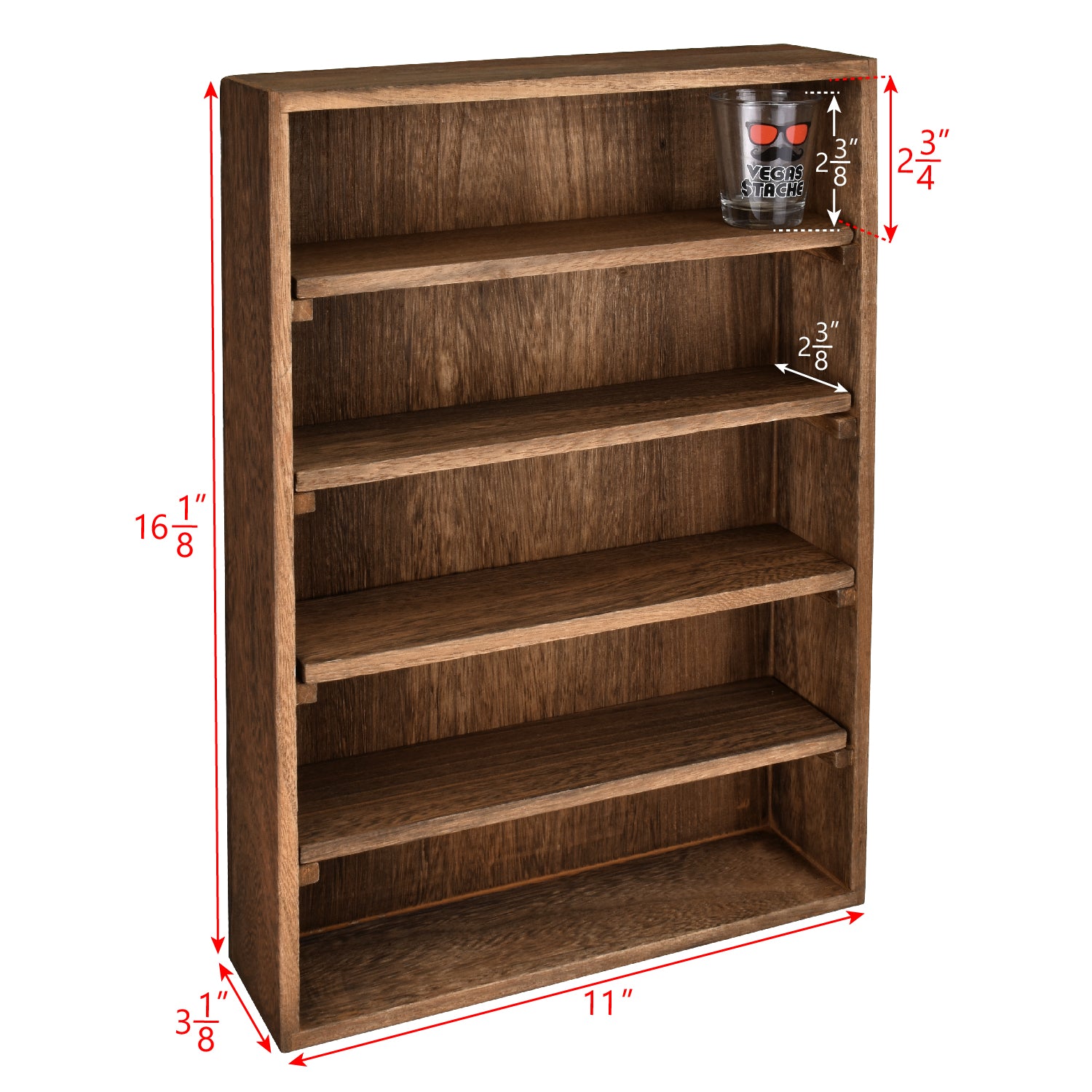 Ikee Design Wall-Mounted or Freestanding Wooden display 5-Shelf Rack