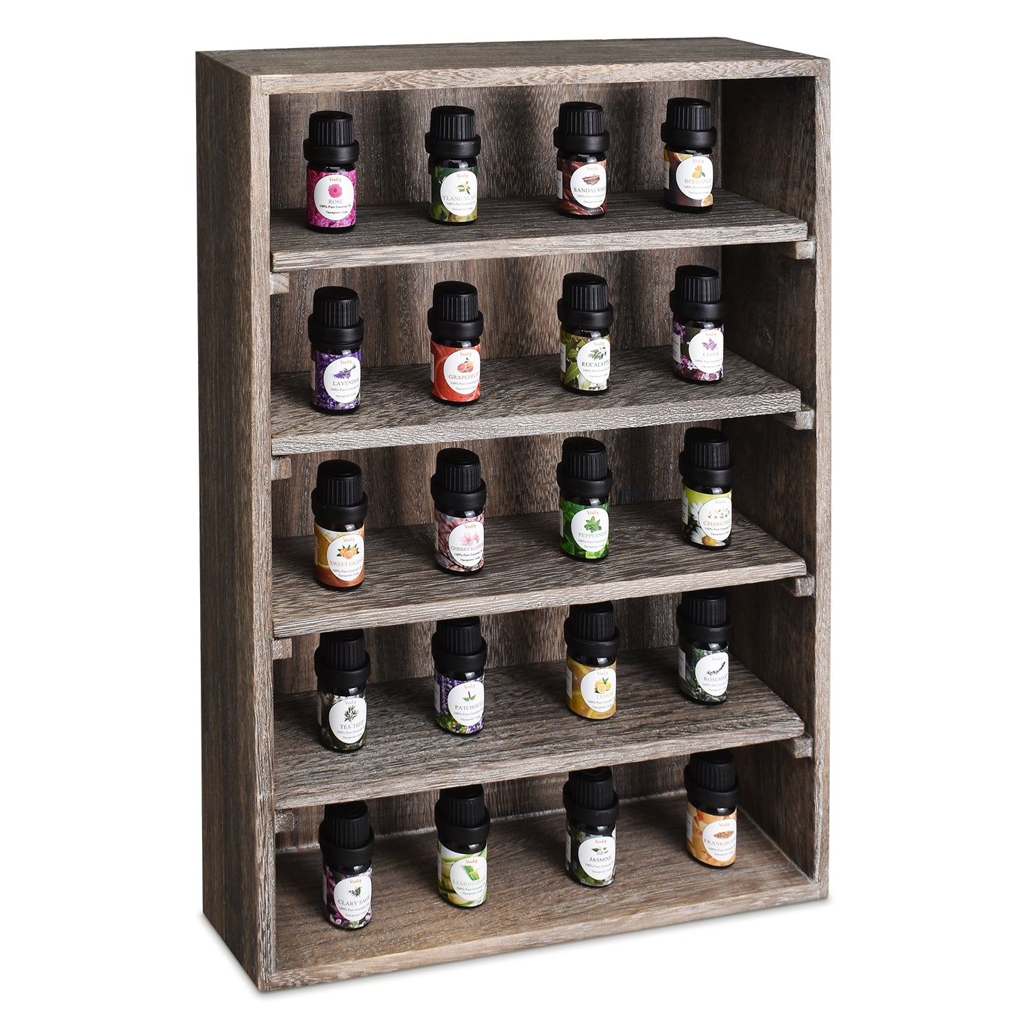 Ikee Design Wall-Mounted or Freestanding Wooden display 5-Shelf Rack