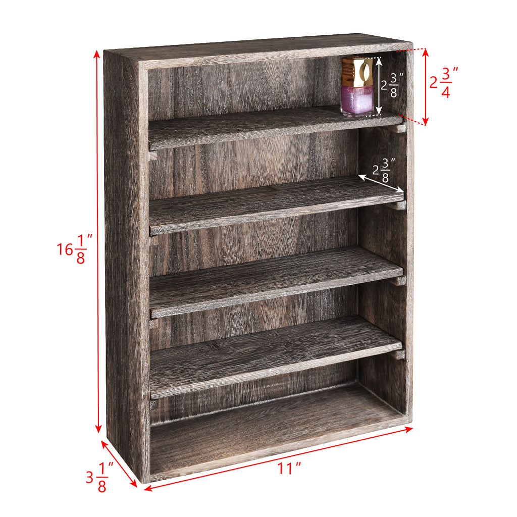Ikee Design® Wall-Mounted or Freestanding Wooden 5-Shelf Rack
