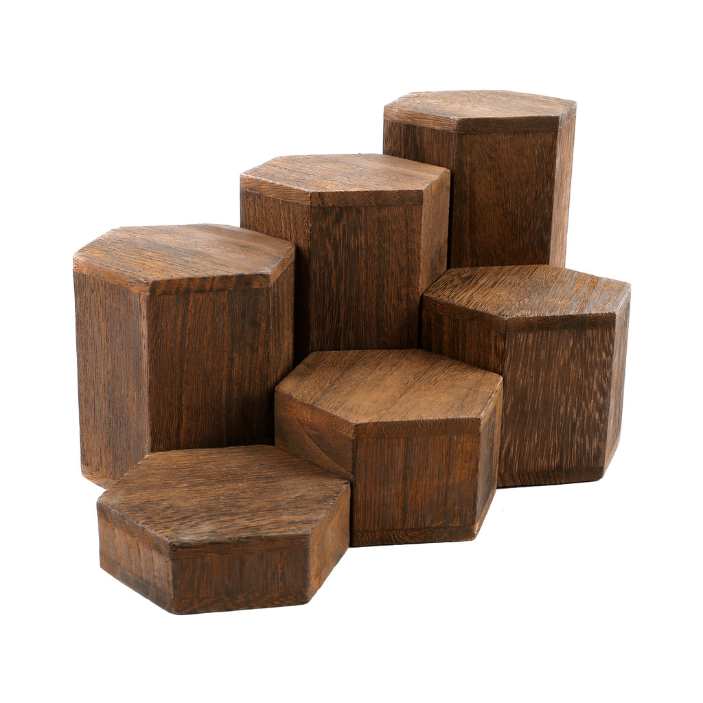 Ikee Design® Wooden 6 Pcs Hexagon Risers for Display Jewelry and Accessories