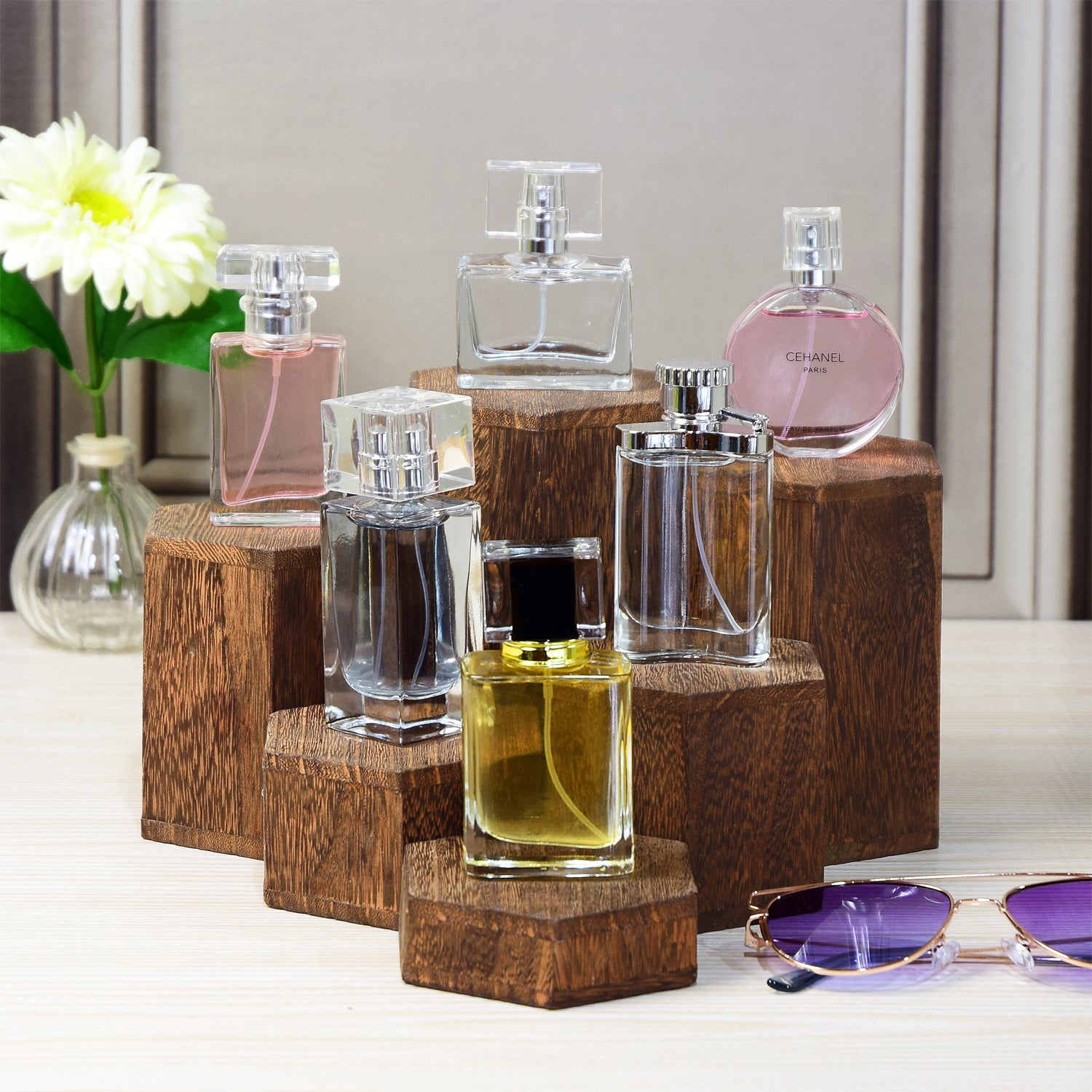 Ikee Design® Wooden 6 Pcs Hexagon Risers for Jewelry Accessories