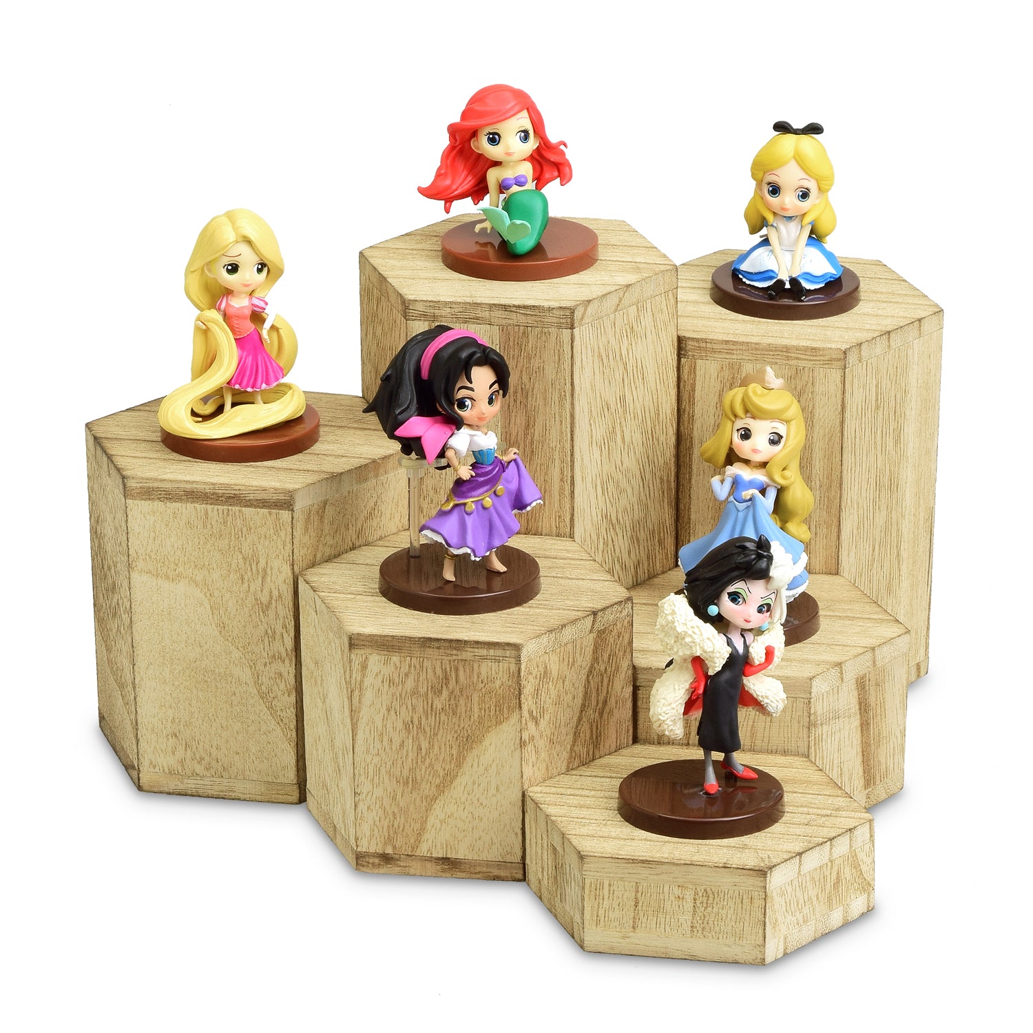 Ikee Design® Wooden 6 Pcs Hexagon Risers for Jewelry Accessories