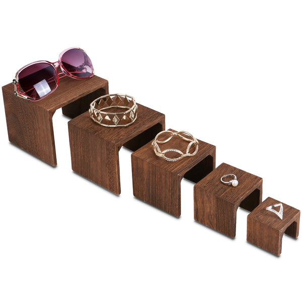 Ikee Design® 5 display risers, brown color