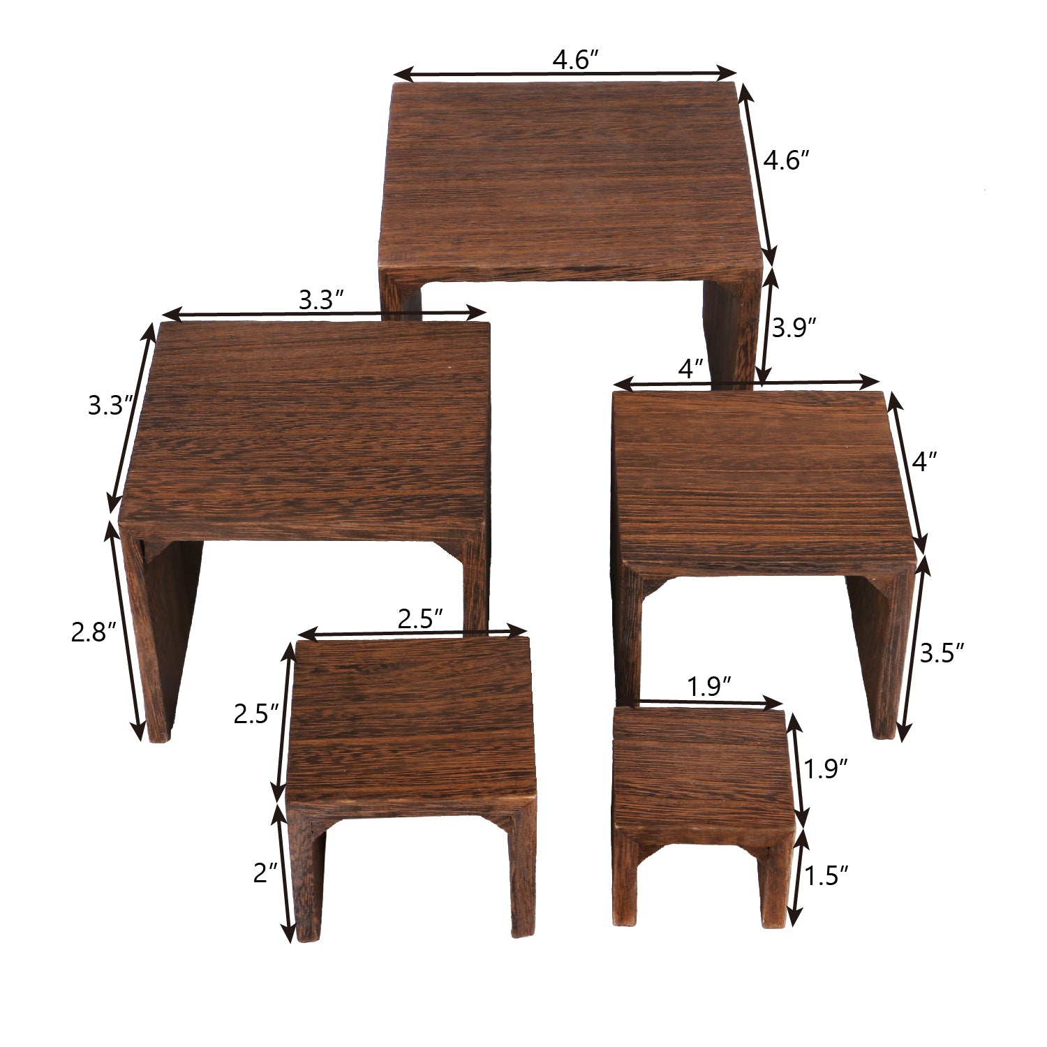 Ikee Design® 5 display risers, brown color