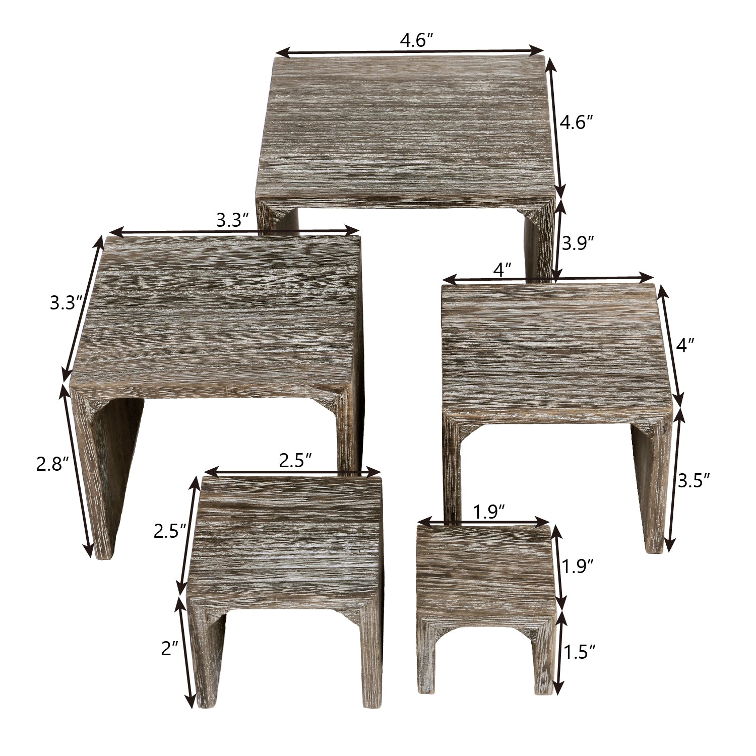 Ikee Design® 5 display risers in leveling heights