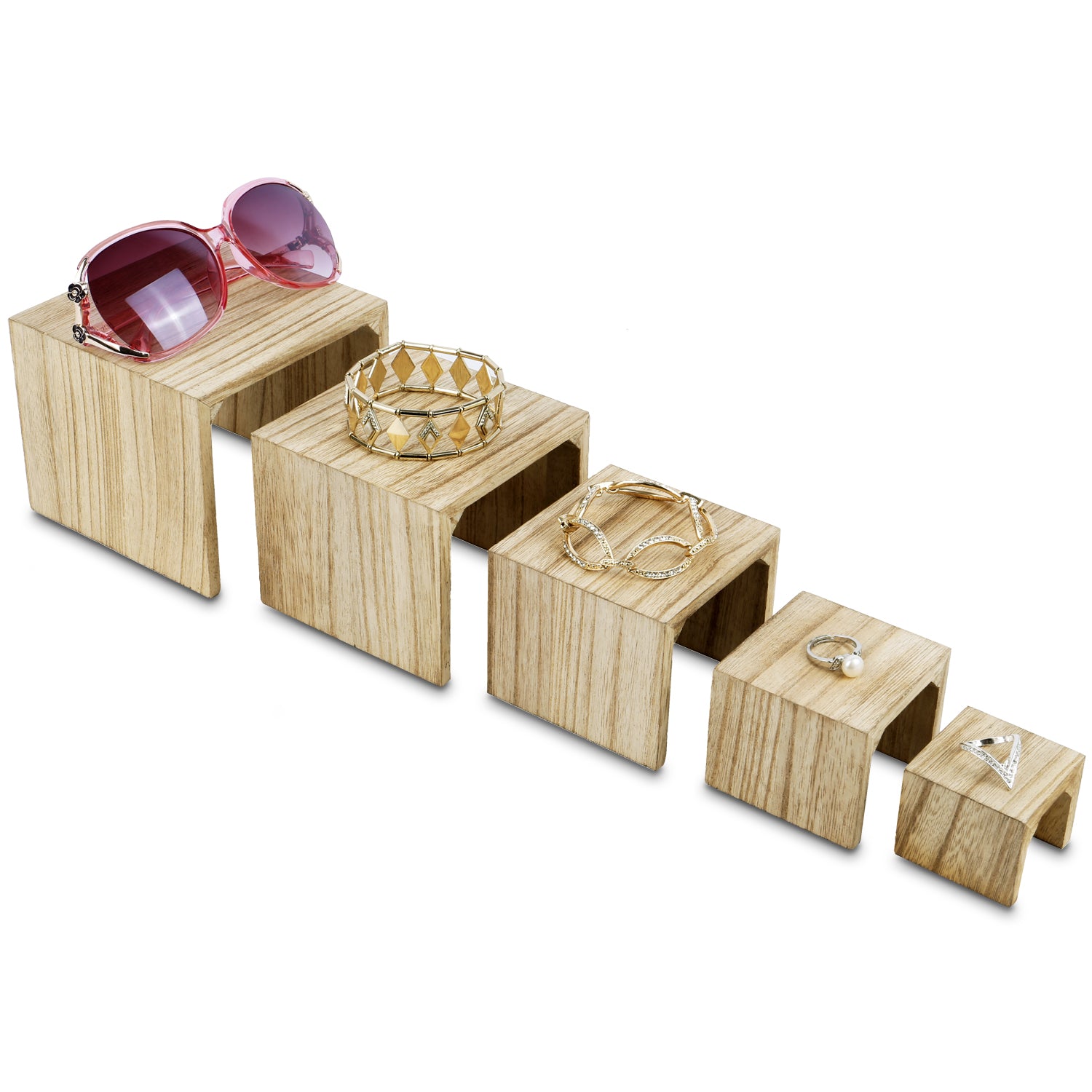 Ikee Design® 5 display risers, oak color